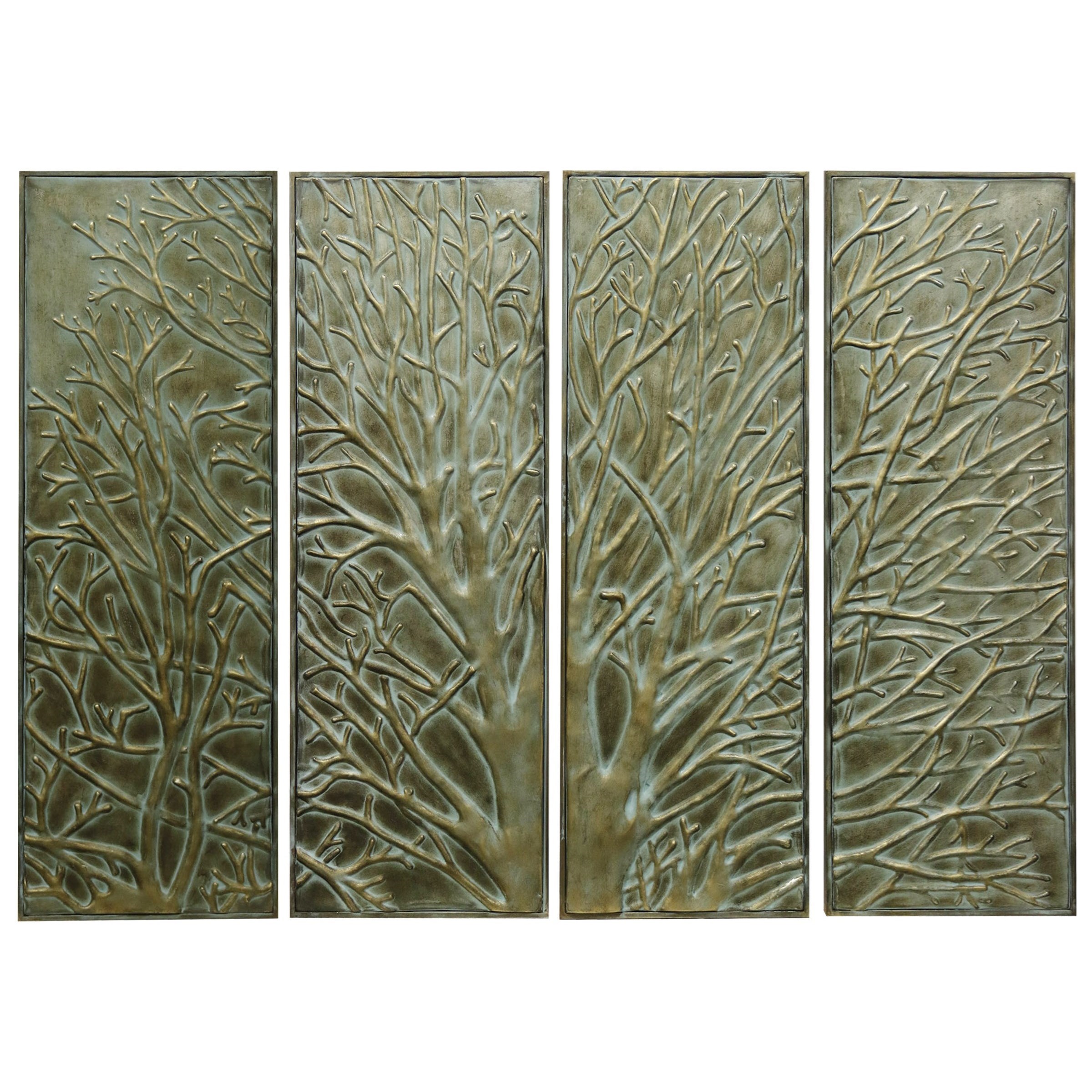 StyleCraft Wall Décor WI442615 Set of Four Metal Wall Art Panels